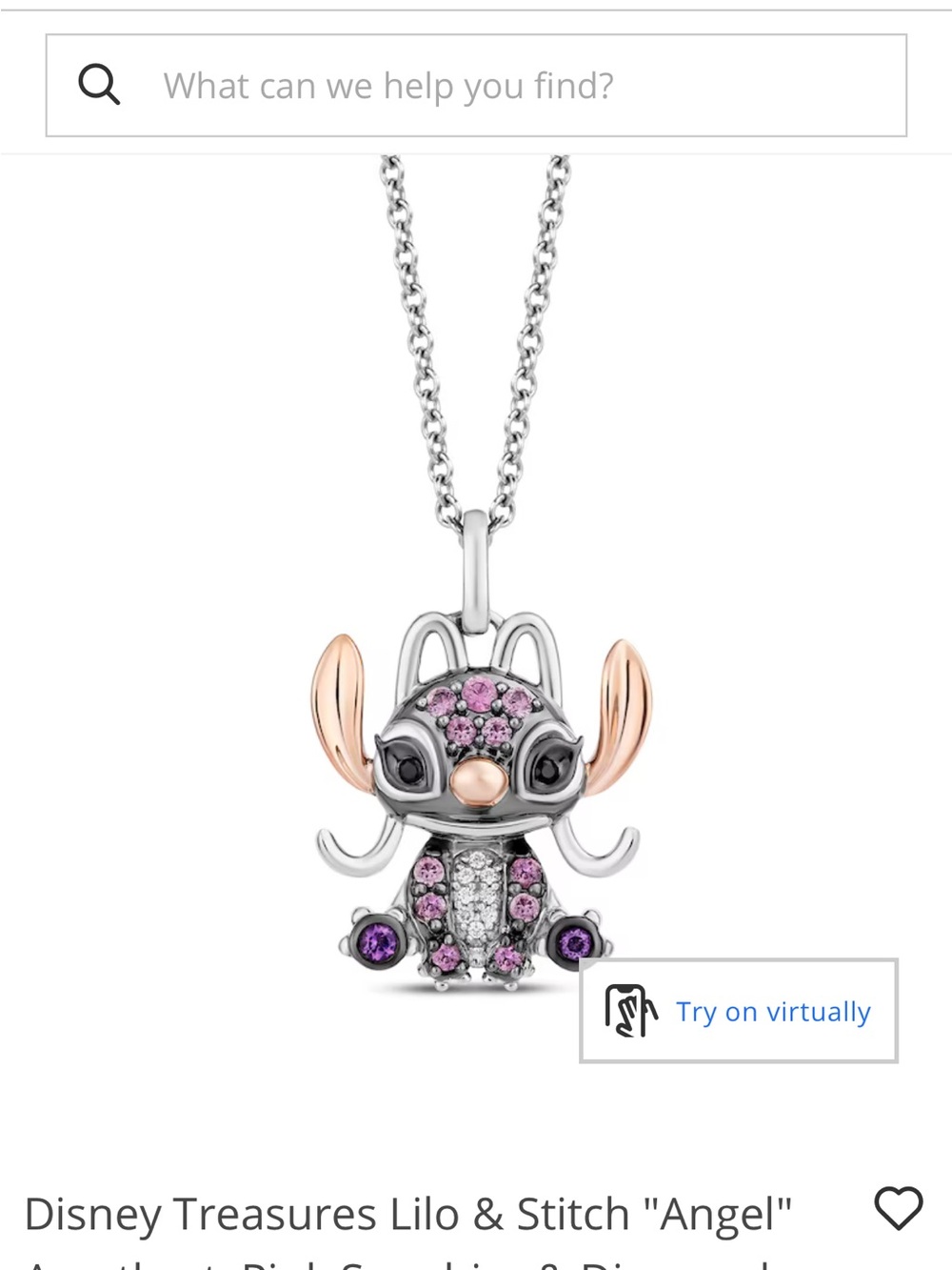 Kay Jewelers Disney Treasures 'Angel' Pendant in Pink, Purple and Rose Gold-Tone